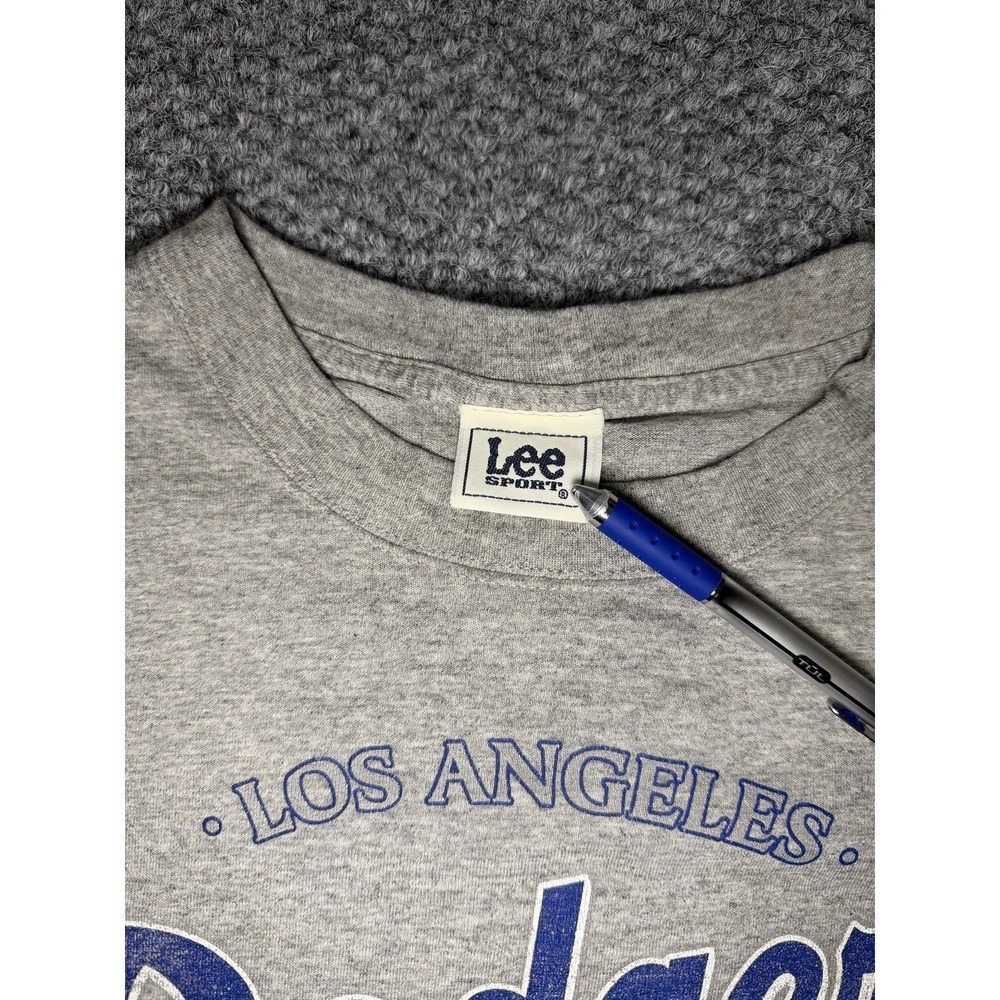 Lee Sport Los Angeles Dodgers Gray Blue Shirt Major League Baseball MLB Large - Picture 3 of 7